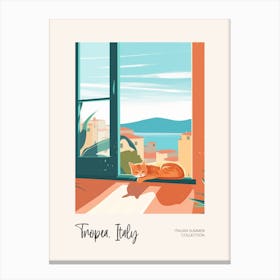 Tropea Cat On A Window 2 Italian Summer Collection Canvas Print