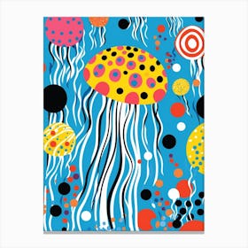 Polka Dot Pop Art Jelly Fish 7 Canvas Print