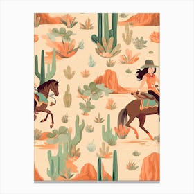 Cowgirl Pattern  3 Canvas Print