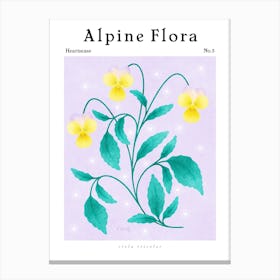 Alpine Flora Heartsease Canvas Print