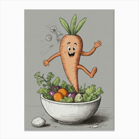 Carrot In A Bowl Canvas Print