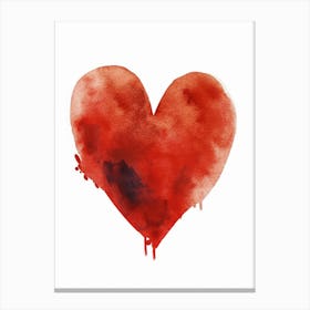 Red Heart Isolated On White Canvas Print