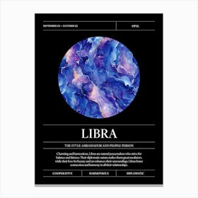 Opal Crystal Gem, Libra Zodiac Sign Canvas Print