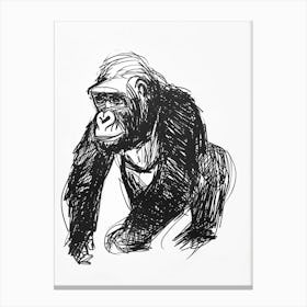 B&W Gorilla Canvas Print
