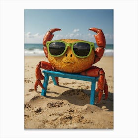 Crab With Sunglasses Canvas Print