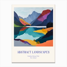 Colourful Abstract Fiordland National Park New Zealand 1 Poster Blue Canvas Print