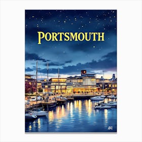 Portsmouth Retro Vintage Travel V 05 Canvas Print