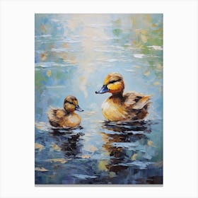 Ducklings Impressionism Style 5 Canvas Print