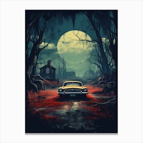 1950s The Car in the Haunted Woods 3 Canvas Print