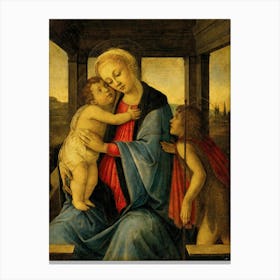 Sandro Botticelli 1445 1510 The Madonna And Child With The Infant Saint John The Baptist Canvas Print