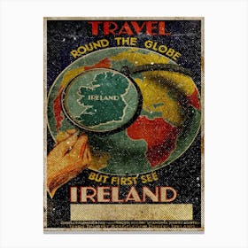 Vintage Travel Poster ― Travel Ireland Canvas Print