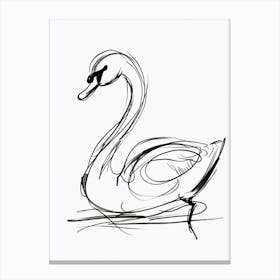 B&W Swan Canvas Print