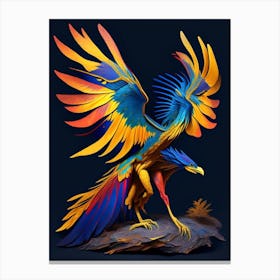 Archaeopteryx 1 Primary Colours Dinosaur Canvas Print