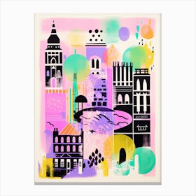 Stockholm In Risograph Style 3 Canvas Print