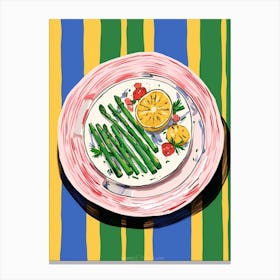 A Plate Of Ravioli, Top View Food Illustration 3 Canvas Print