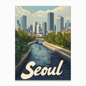 Aihrgdesign A Mid Century Modern Travel Poster For Seoul Show 2b3370d7 85fc 4c88 9d51 Dc894ee26c01 0 Canvas Print