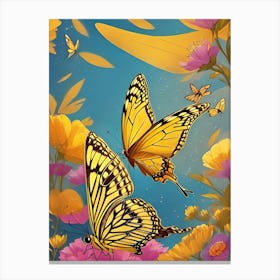 Butterflies And Flowers 3 Canvas Print