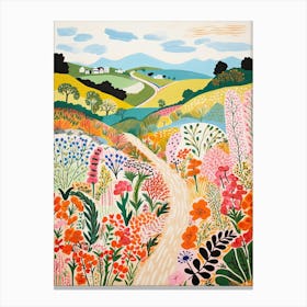 Colourful Countryside Landscape Illustration 2 Canvas Print