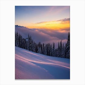 Schladming, Austria 1 Sunrise Skiing Poster Canvas Print