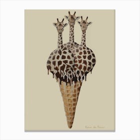 Icecream Giraffes Canvas Print