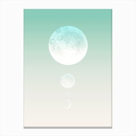 Moon Triplet Turquoise Canvas Print