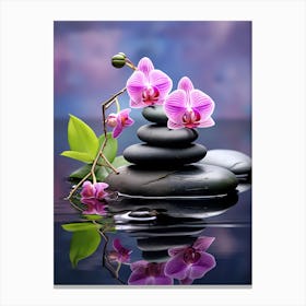 Pink Orchids In Water Canvas Print