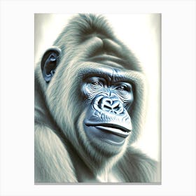 Cheeky Gorilla Gorillas Greyscale Sketch 1 Canvas Print