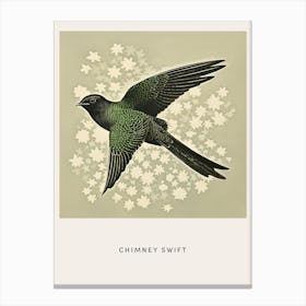 Ohara Koson Inspired Bird Painting Chimney Swift 2 Poster Canvas Print