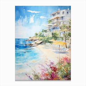 Mediterranean Magic: Beach View Wall Decor Canvas Print