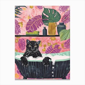 Bathing Panther Canvas Print