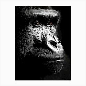 Portrait Of A Gorilla Canvas Print