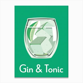 Gin And Tonic Green Canvas Print