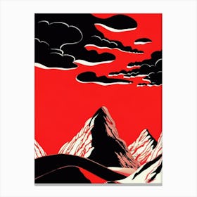 Red Mountain Landscape Canvas Print