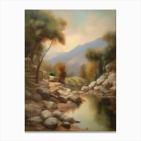 Forest Lake,Vintage Oil Painting,Farm Wall Decorations,Vintage Landscape,Vintage Landscape Oil Painting.4 2 Canvas Print