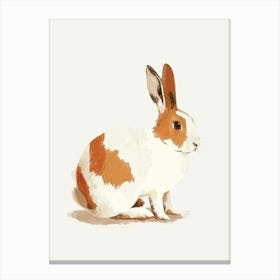 Blanc De Hotot Rabbit Nursery Illustration 3 Canvas Print