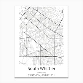 South Whittier,United States Minimalist Map Lienzo