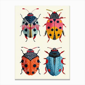 Colourful Insect Illustration Ladybug 27 Canvas Print