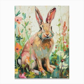Satin Rabbit Painting 3 Canvas Print