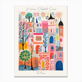 Poster Of Tehran, Dreamy Storybook Illustration 2 Canvas Print