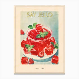 Red Jelly Vintage Cookbook Inspired 1 Poster Canvas Print
