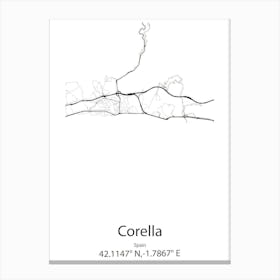 Corella,Spain Minimalist Map Canvas Print