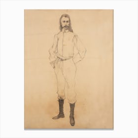 Victorian Man Study Sketch Canvas Print