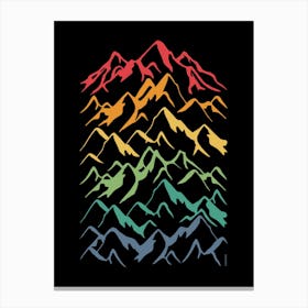 Retro Mountains Lines Canvas Print