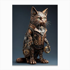 Steampunk Cat 3 Canvas Print