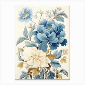 Blue Flowers On A White Background Canvas Print