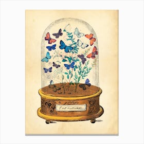 Butterfly Glass Dome Canvas Print