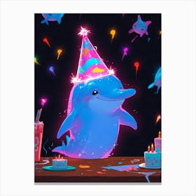 Birthday Dolphin 2 Canvas Print