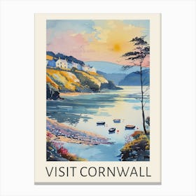 Visit Cornwall Sunset Travel Poster Canvas Print