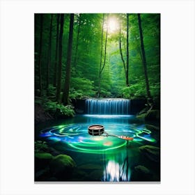 Sunken Banjo Serenely Resonating Cradled In The Heart Of A Verdant Forest That Belongs To A Bewitch Canvas Print