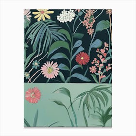 Elegante Blumenmalerei, Moderne Farben Blumen Kunst Canvas Print